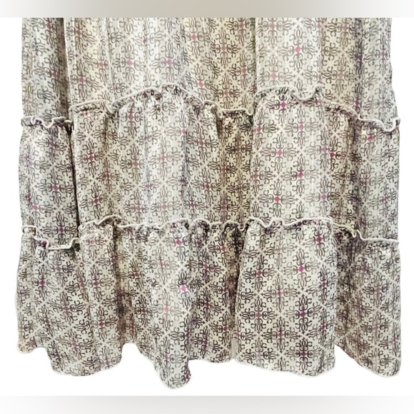 PARDON Womens Gray/Pink Flowy Ruffle Floral Ruched Strappy Dress Size 12 EU 42 - Picture 9 of 13